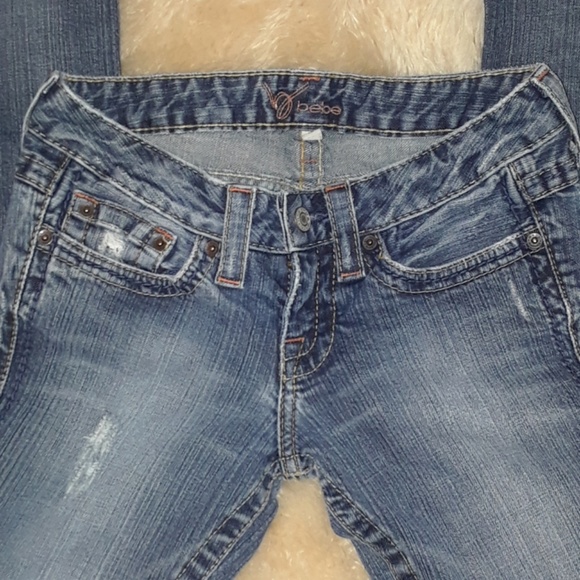 bebe denim Kayla Hand Stitch Distressed Jeans - Picture 3 of 8